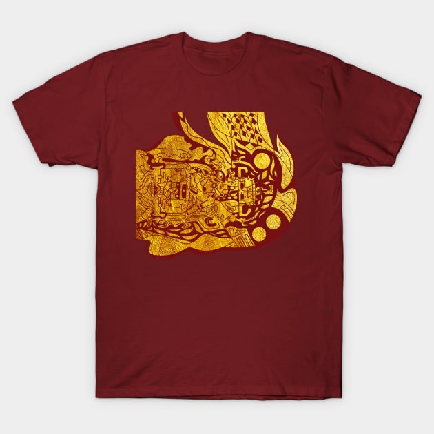 golden maya traveller pattern ecopop T-Shirt by jorge_lebeau